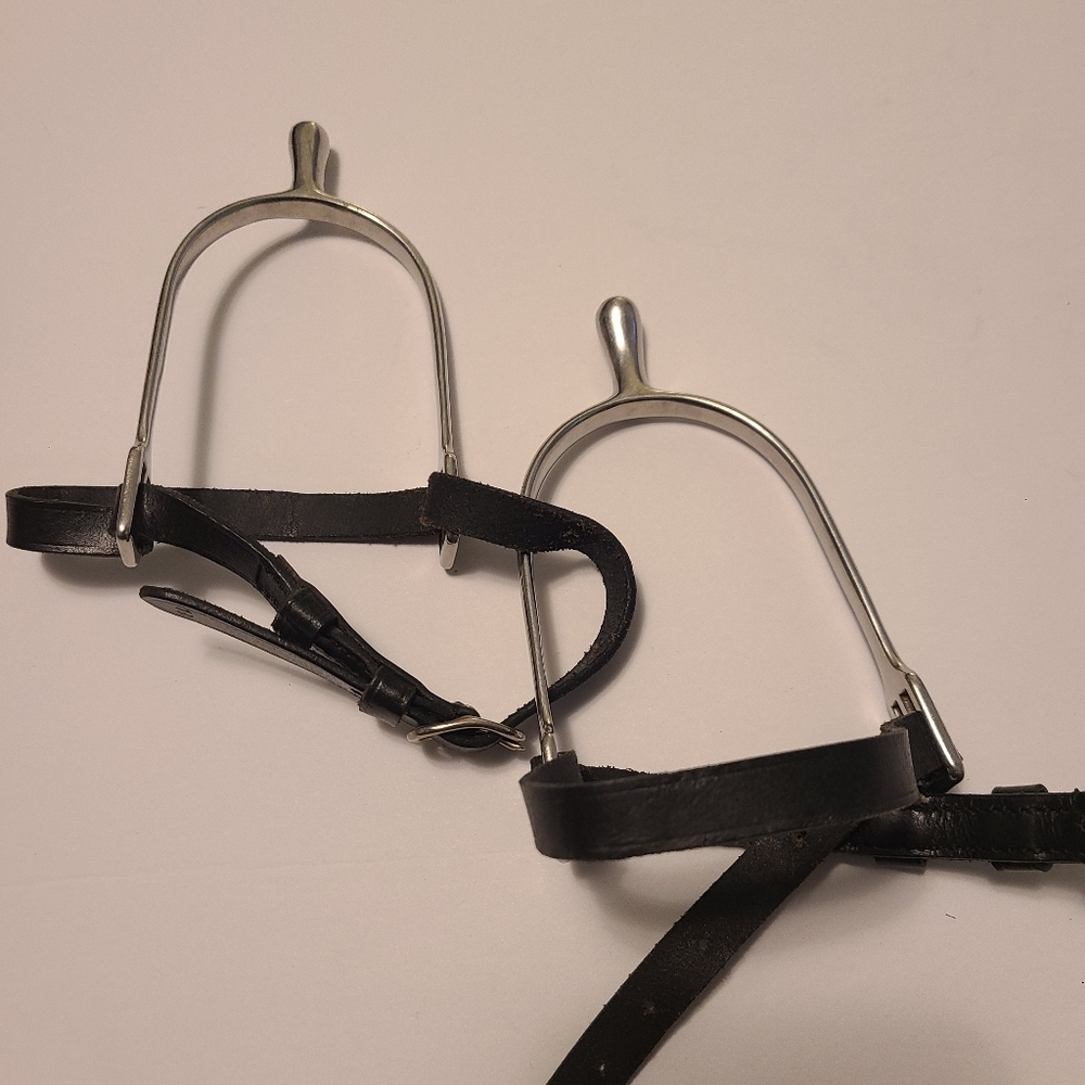 Spurs Child Equestrian Quality Steel with Black Straps Popular for Riding 1 pair
